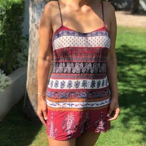 Colorful boho spaghetti strap romper